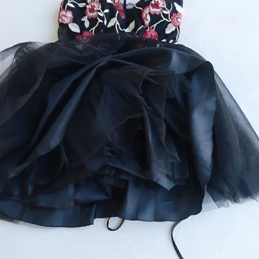 Social Code Embroidered and Tulle Mini Dress - Picture 8 of 12